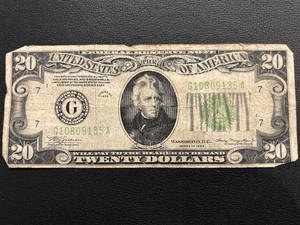 1934 Green Seal $20 Dollar Federal Reserve Note