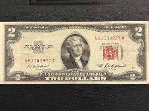 1953 A Red Seal $2 Dollar Note