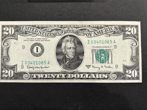 1963 A Green Seal $20 Dollar Note