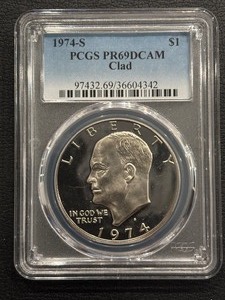 1974-S Eisenhower Dollar Clad Proof PCGS PR69 Deep Cameo