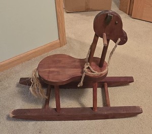 lot 102 image: Antique Childs Rocking Horse