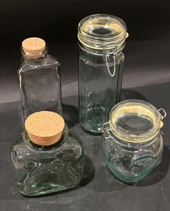 lot 80 image: Two Glass Canisters & Two Glass Bottles