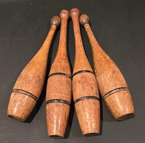 lot 76 image: Set of Four Antique Juggling Clubs