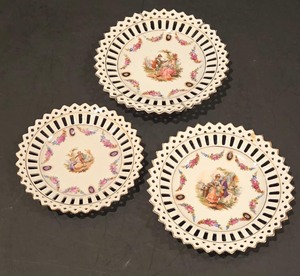 lot 81 image: Set of Three Bavaria Lattice Plates
