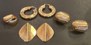 lot 4A image: Four Pairs of Gold Earrings