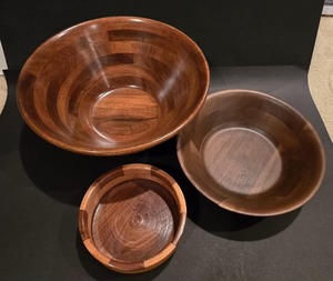 lot 134 image: Three Wood Serving Bowls
