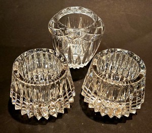 lot 130 image: Trio of Crystal Tealight Candle Holders