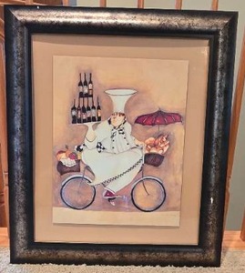 lot 33 image: Jennifer Garant Fat Chef Framed & Matted Print