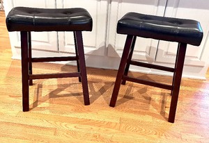 lot 57 image: Saddle Seat Bar Stools (2)