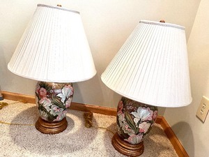 lot 61 image: Pair of Hand Painted 30 Lamps