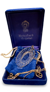 lot 2A image: Waterford Crystal Oval Pendant With Sterling Chain