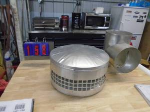 9� vent cap & 8� elbow. As shown.