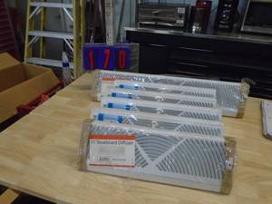 15� & 24 baseboard vents. As shown.