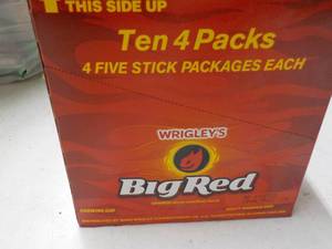 Ten ct 4 packs Big Red Gum...