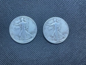 Two Walking Liberty Half Dollars