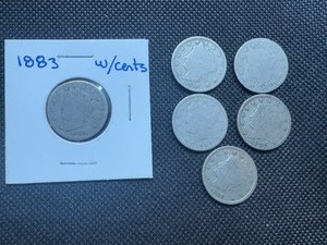 Six Rarer 1883 wCents & (5) V Nickels