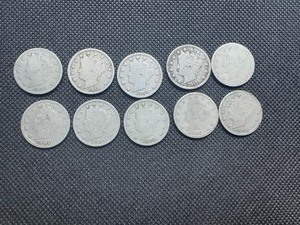 Ten Mixed Date V Nickels