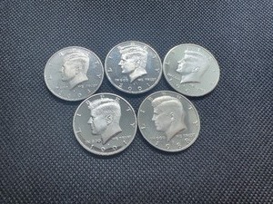 Five S Gem Proof Kennedy Half Dollars, Clad Pulled from Sets - 1988, 1991, 1993, 2001, 2003
