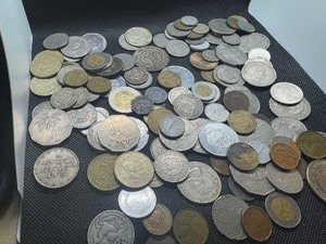 1 12 LBS of Foreign Coins - Some Silver, Old and New, approximately 100 Coins- some silver.
