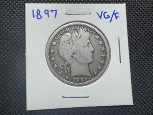 1897 Barber Half Dollar, Nice VGF