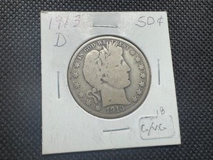 1913D Barber Quarter, GVG Condtion - Better Date