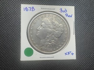 1878 Morgan Dollar, Rarer 1879 REV, Intact Cheek & Rims, XF Condition