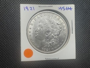 1921 MSMorgan Dollar, Trace Bag Marks, Typical of MS6364