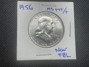 1956 MS Franklin Half Dollar, Nearly Faultless, MS Near FBL