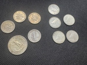 Ten US & Canadian Silver Coinage