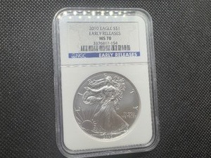 2010 MS70 1st Release Silver Eagle, 2010 NGC MS70 Early Release
