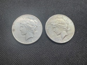 1922S and 1923S Peace Dollars, Dipped