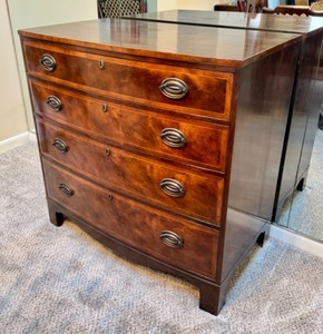 Vintage Elegant Baker Buffet Flame Mahogany Chest of Drawers