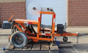 Highway Tape Applicator Trailer (HTA) Used For Applying Pavement Marking Tape Includes Lights, Tongue & Swivel Wheel Jack