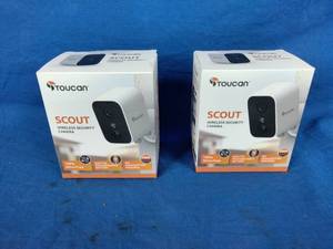 lot 226 image: Toucan Scout Wi-Fi Wireless Battery-Powered Security Camera 2-Pack