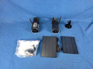 lot 232 image: REVO America Set of 2 Wi-Fi Solar-Powered Full HD Bullet Security Cameras