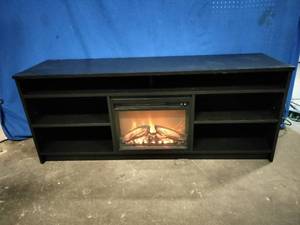 lot 176 image: New Ameriwood Home Hendrix Electric Fireplace 65 TV Stand