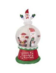 lot 244 image: Northlight Seasonal 6.75 Lighted Inflatable Santa & Friends Snow Globe Yard Decor