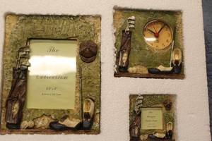 lot 79 image: Avon Unique Gift Collection - Three Decorative Picture Frames and Clock Set
