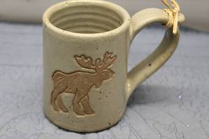 lot 94 image: Handcrafted Moose Design Stoneware Mug