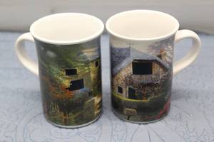 lot 95 image: Set of 2 Vintage Scenic Ceramic Mugs