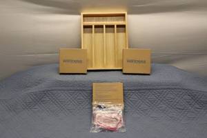lot 121 image: Set of 3 Soothing Hearts in Wooden Tray by Clive & Rhyme