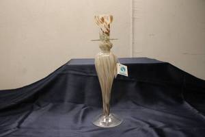 lot 150 image: Handmade Murano Glass Vase with Elegant Swirl Design