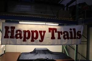 lot 179 image: Large Happy Trails Banner with Grommets