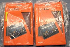 lot 187 image: Set of 2 Amazon Fire HD 8 Tablet Covers - Fits 10th Generation