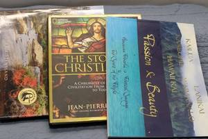 lot 205 image: Set of 3 Coffee Table Books Hawaiian Proverbs, Story of Christianity, Wild Light