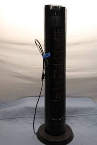 lot B-215 image: Oscillating Tower Fan with Remote Control - Black