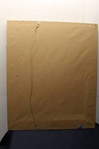 lot 240 image: Gold Framed Mirror with Ornate Design and Hanging Wire
