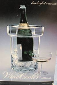 lot 244 image: Colony Handcrafted Glass Wine Cooler with Ice Holder
