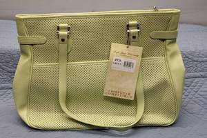 lot 254 image: Jack Georges Handmade Original Green Leather Tote Bag