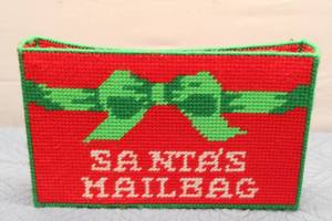 lot 302 image: Christmas Storage Box with Santa Doll and Decorative Mailbag